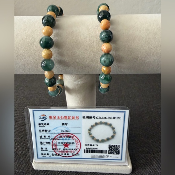 💯% 2 Pieces Jade Beaded Bracelets - Picture 6 of 6